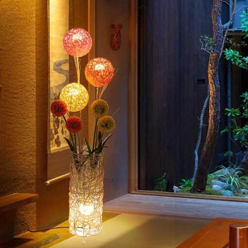 藤编灯落地灯创意中式民宿台禅意172灯茶室客厅灯卧床头藤艺LE室D