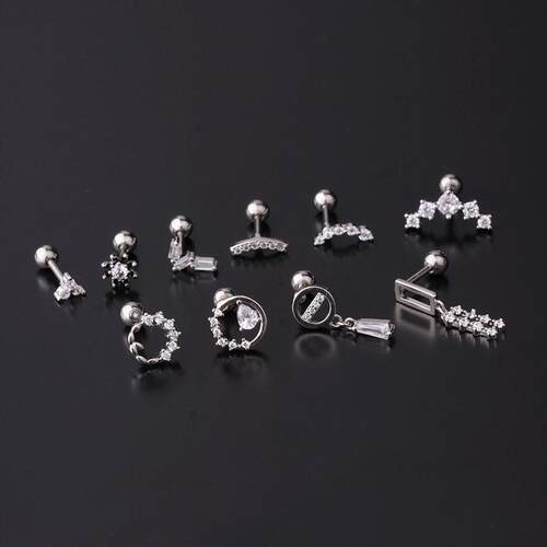 Stainless steel piercing screw screw ball ear studs