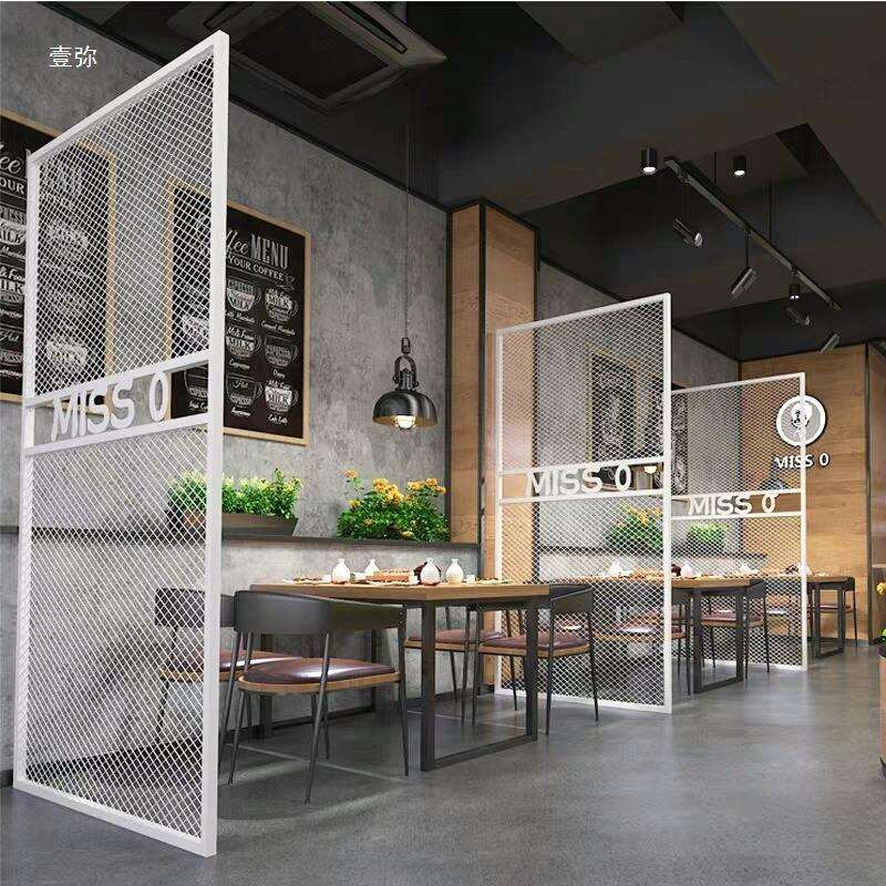 镂空铁艺屏风办公室餐客厅隔断墙简易自装吊顶装饰格栅围栏网无