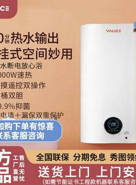 雅丽诗竖立式扁桶电热水器小型家用储水式超薄出水断电化妆室洗澡