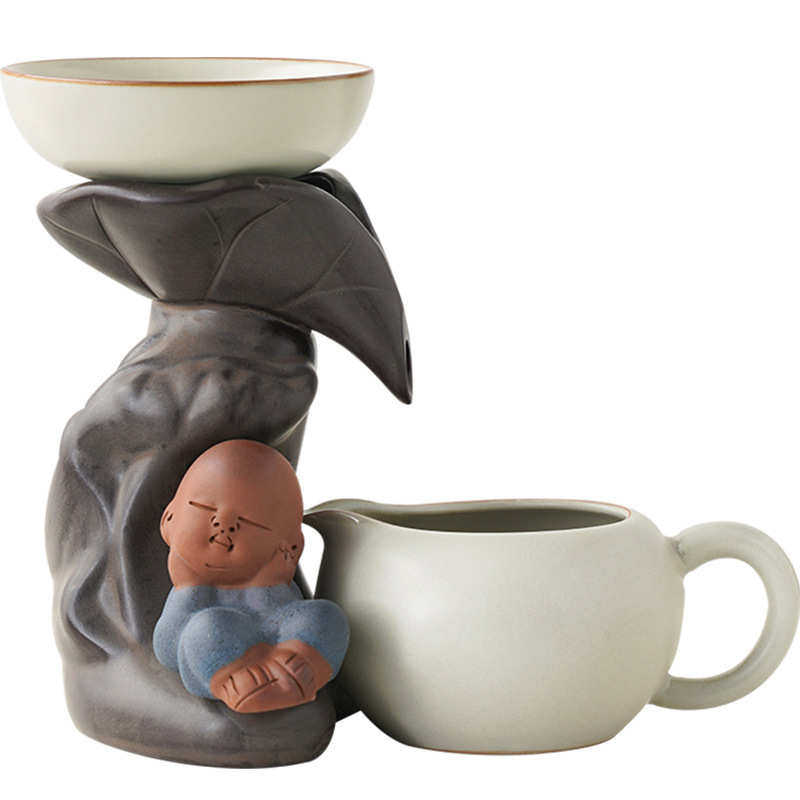 创意紫砂小和尚茶漏公道杯陶瓷茶叶过滤器茶托功夫茶具配件批发,餐饮具,茶具架,淘宝优惠券,粉丝福利购,淘宝优惠卷