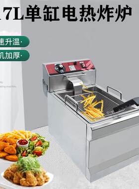 17L单缸电热炸炉单筛油炸锅油炸炉薯条油炸机小吃机器摆摊地摊