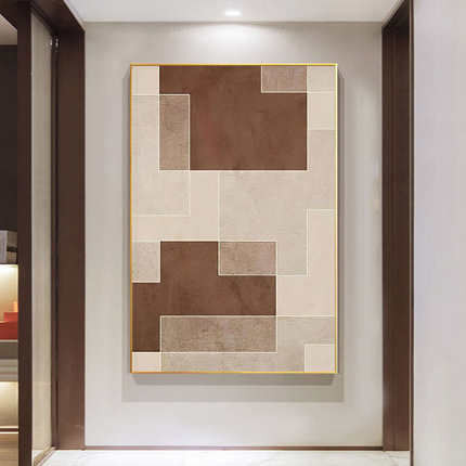 现代简约客厅赤贫风装饰画进门玄关几何抽象挂画背景墙玄幻线条画