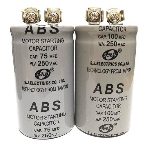 CD60 ABS 马达电机启动电容微法75/100/200UF 250V 螺丝脚150MFD