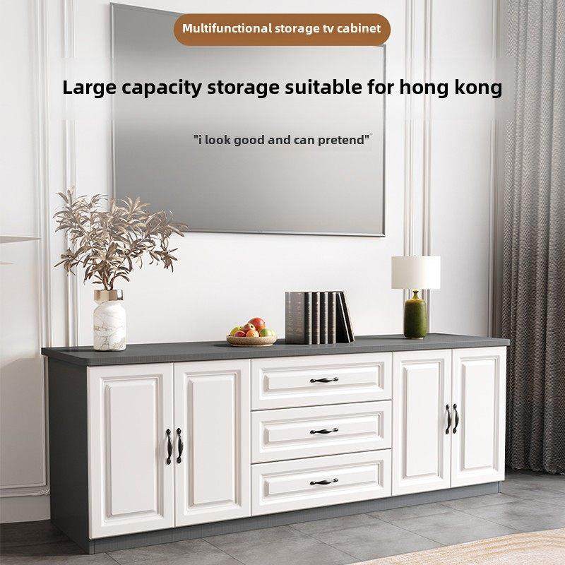 【香港包邮】纯实木电视柜现代小户型客厅储物柜组合落地柜高款,住宅家具,电视柜,淘宝优惠券,粉丝福利购,淘宝优惠卷