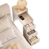 小型床头柜简约现代夹缝极窄收纳柜家用卧室置物架迷你简易床边柜