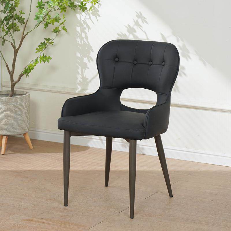 靠背椅酒店餐厅镂空意式皮质椅子2025设计师款家用简约欧式餐椅