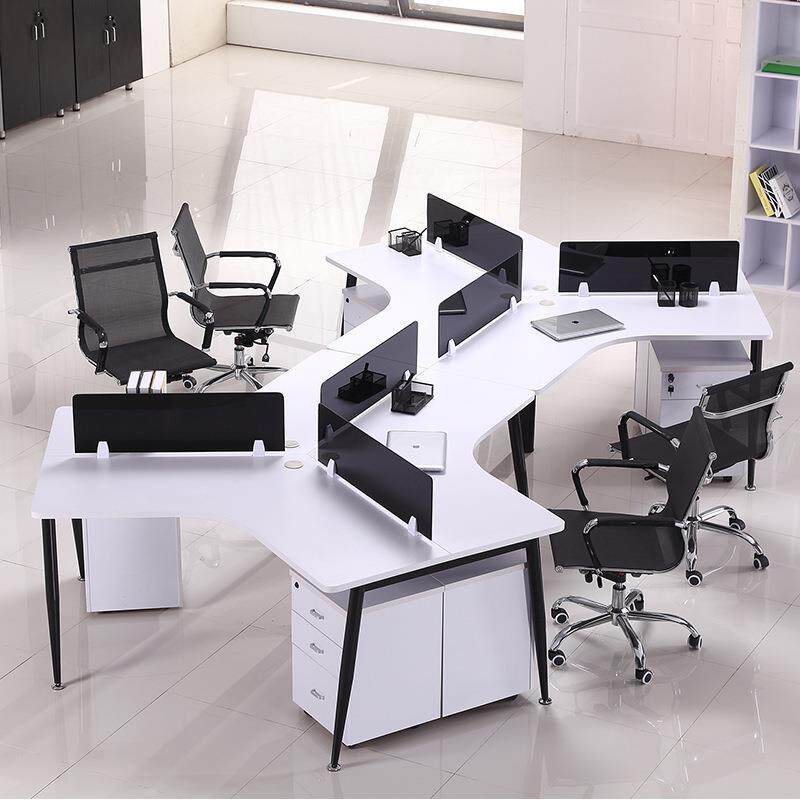 广州三人位办公桌子6人工作时尚职员3人卡位六人员工电脑桌椅组合
