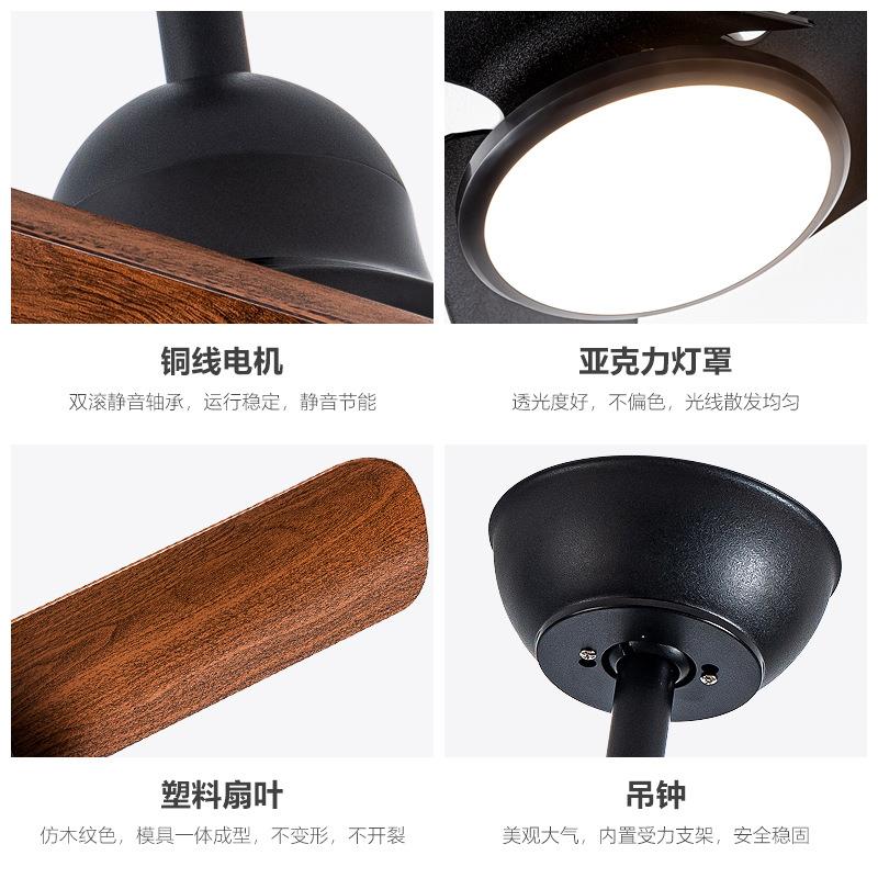 新款直销北欧吸顶风扇灯餐厅卧室儿童房吊扇灯超薄变频智能遥控电