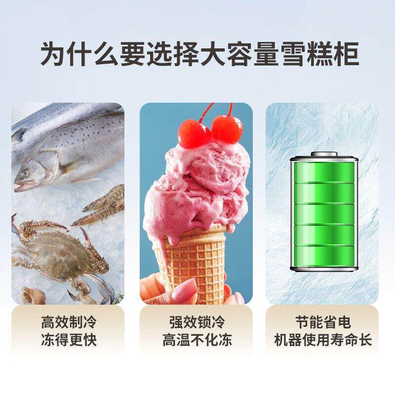 冰盖雪糕冰激凌柜商透明玻璃推拉门406超市展示柜柜冷藏用冷冻冰
