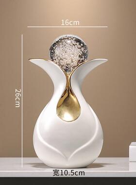 高档创陶瓷艺术摆件球财源滚滚招财客水厅酒柜电视意柜办公室装晶