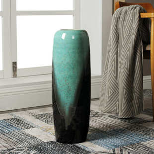 陶瓷落地大花瓶摆件客厅插花干花装 电视柜玄关家居饰品 饰新中式