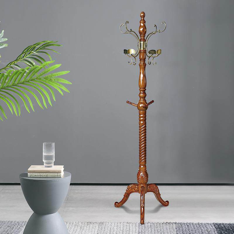 欧式实架木衣帽架落地家用挂包架杆式衣简约现代卧单室架挂321B衣