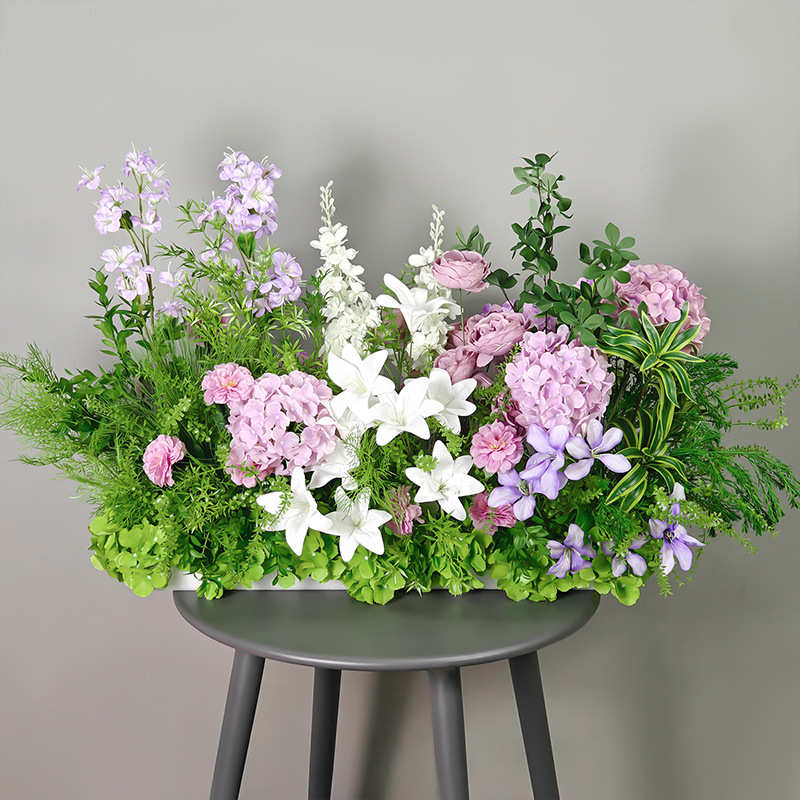 森系仿真花成品挂花结婚布置美陈影棚打卡绿植假花地排花绿色挂花