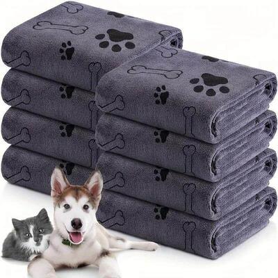 1pc Quick-Drying Microfiber Dog Towel Absorbent Pet Bath Pro