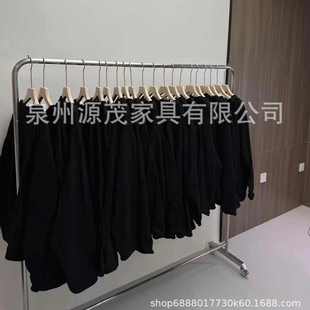童装 挂衣杆女装 店衣服陈列道具货架 展示架不锈钢拉丝银落地式 服装
