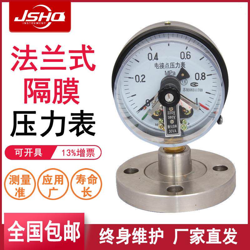 YTP100ML MF半钢 隔膜压力表 法兰压力表 膜片DN25 DN50 四氟