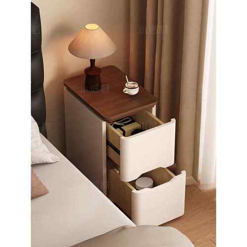 2025爆款小型极窄简约现代免安装收纳柜子实木床头柜超窄家用卧室