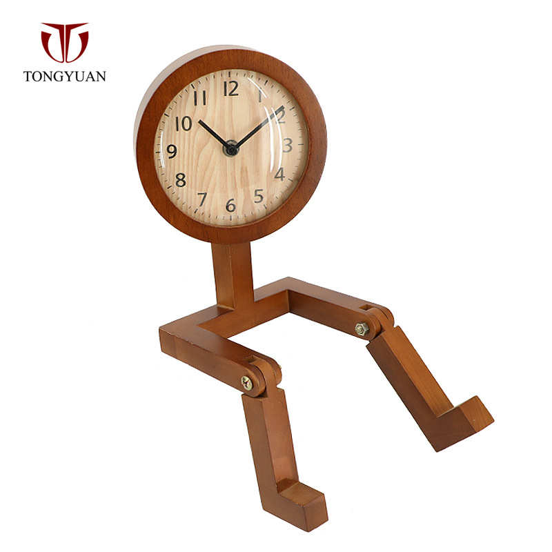 儿童 元静音闹钟座钟实木定时个性学生小造型闹创意通床头北欧铃