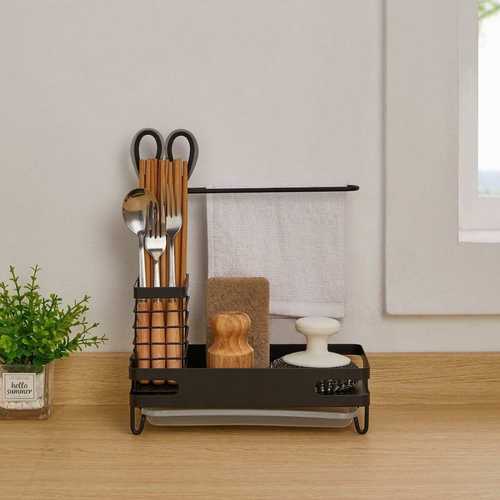 厨房置物架海绵钢丝球沥水架抹布挂架多功能筷子笼收纳筷子剪刀架