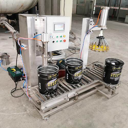 灌装机直全自动触摸屏237立供式灌装设备非固化涂料灌专用装机厂