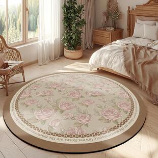 【多尺寸】圆形玫瑰花硅藻泥地垫镜摇摇椅专用防滑垫吸水防滑垫子