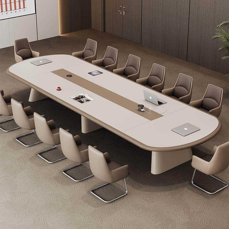 烤漆会议桌简约现代烤漆高档办公室大型开会洽谈长条会议桌椅组合