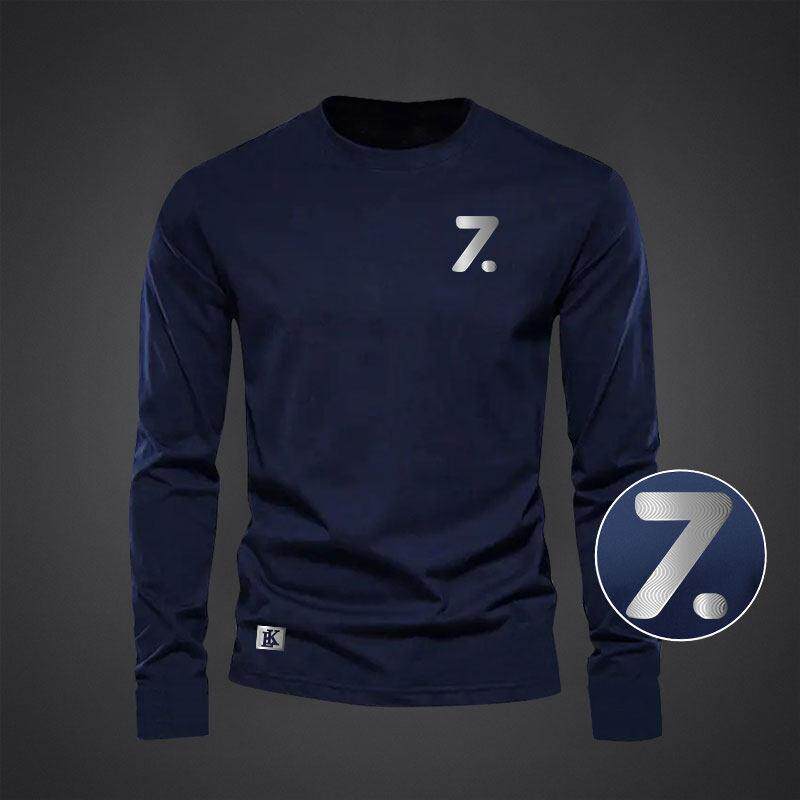 纯棉长袖男t恤春秋2025新款圆领卫衣修身大码美式简约休闲打底衫