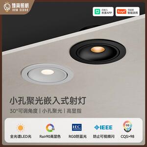一束光3/5/8度嵌入式小角度射灯玄关茶室饭厅重点照明LED射灯