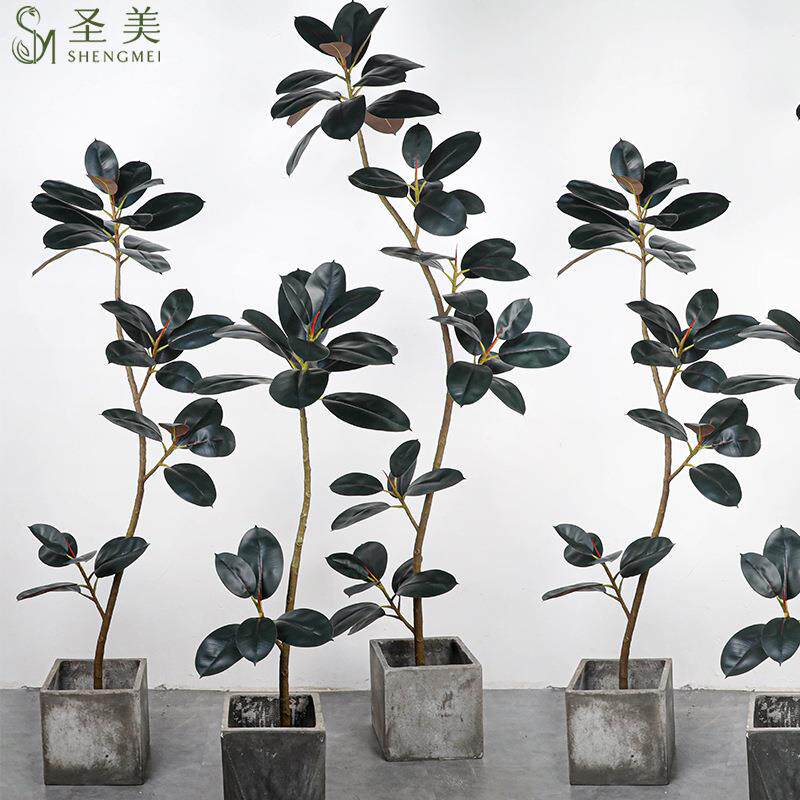 飘逸金刚榕办公室仿真绿植盆栽室内装饰假植物摄影道具场景布置