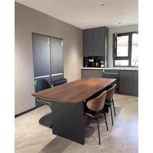 胡桃色实木会议桌长桌简约现代办公桌设计师工作台创意洽谈桌书桌