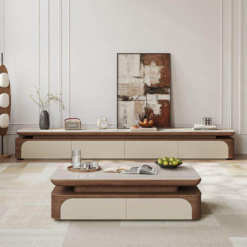 电视柜落地奶油古风家用茶几小户型组合客厅现代整装其他绢花通用