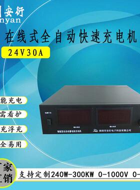 24V30A在线式全自动充电机 100Ah快速充电器 200安时充电机