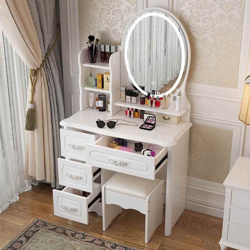 欧MVC式梳妆台现代简约卧室小型户化妆柜收一体多功柜能网红纳化