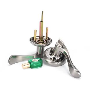 三杆式 执手锁黑色圆盖门锁室内房门锁单舌锁卧室卫生间锁具通用型