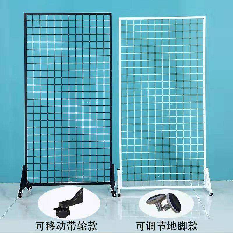 网格铁艺展示架幼儿园饰品画展置物架收纳移动折叠铁丝网落地架子