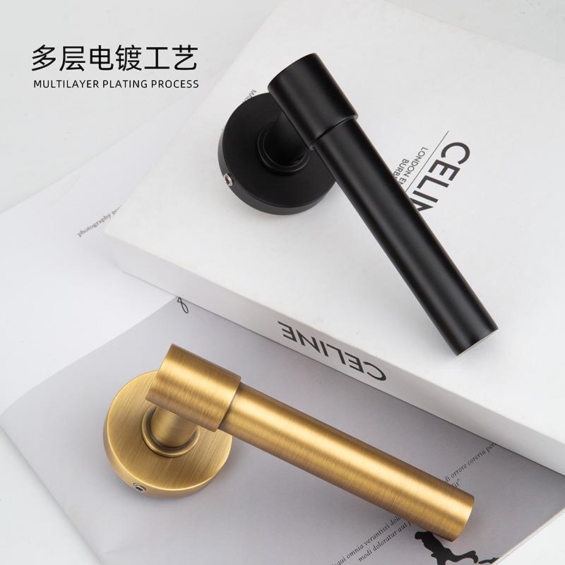 工CP23-75厂直静销门实心全铜室内门锁现代简卧约室酒店工程耐磨