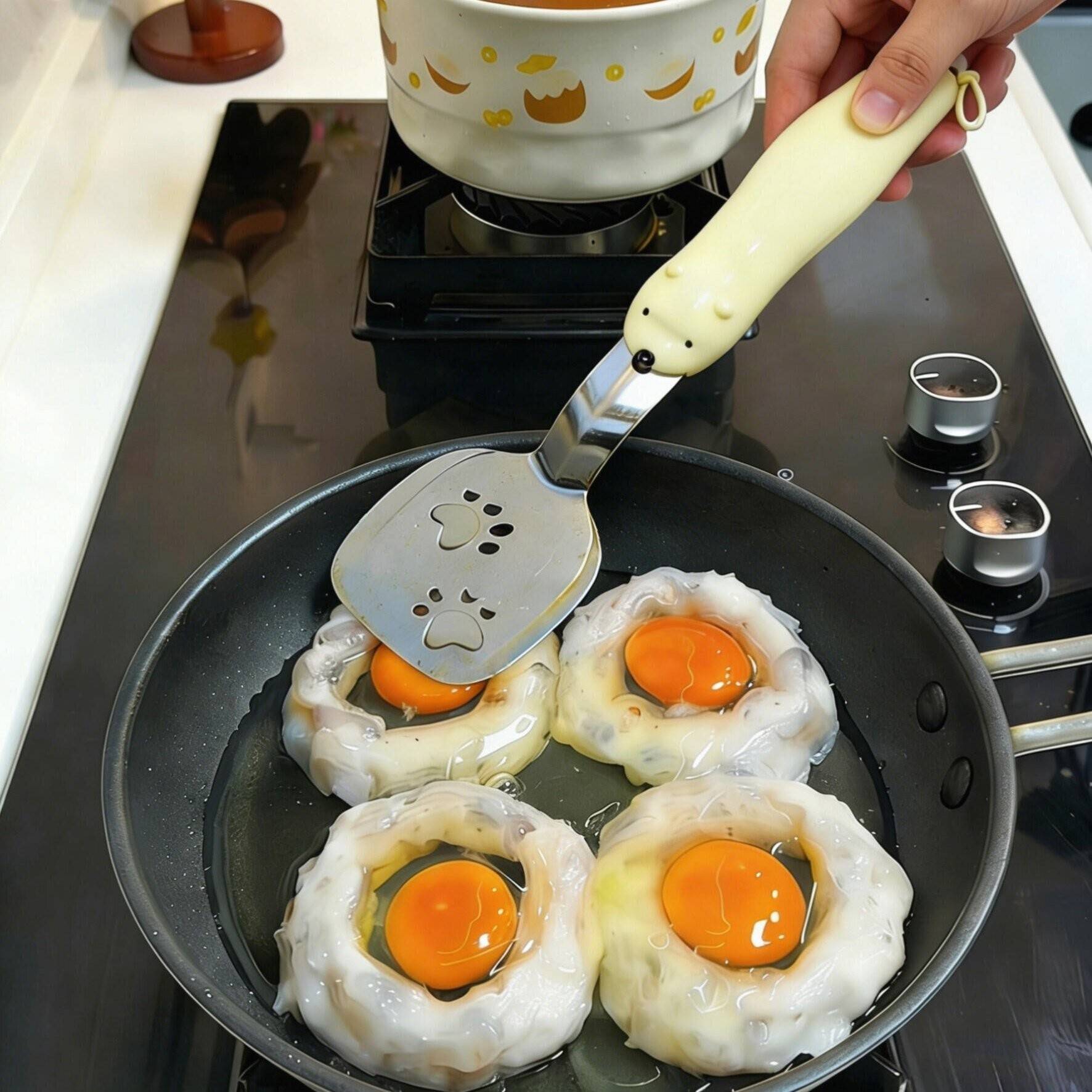 【厨房好物】小熊煎蛋铲烤肉夹家用厨房不锈钢二合一两用锅铲夹子
