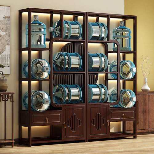 新中式博古架实木中式茶室装饰品置物架多宝阁摆件现代简约展示柜