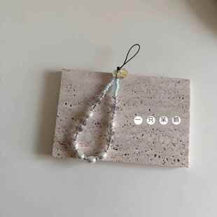 一只呆鹅 | 薄荷海 手工自制珍珠挂件mini手机链ccd相机链精致