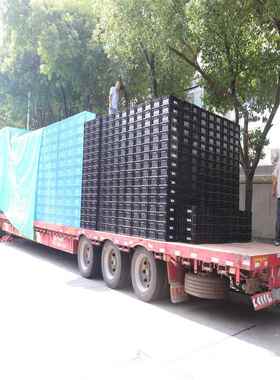 厂家现货周转箱塑料塑胶斜流工插式MXE带盖号e大u蓝色长方形业物