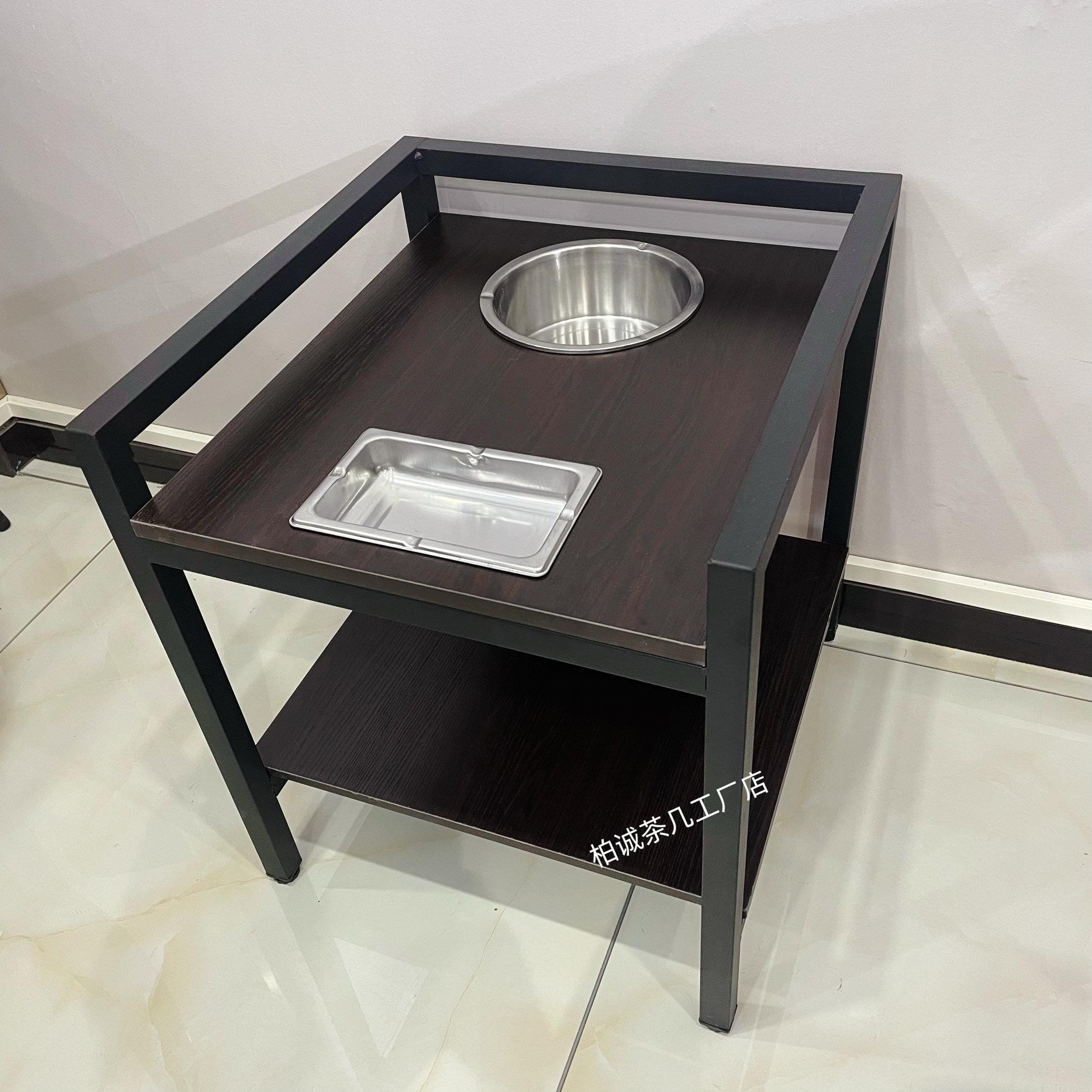 麻将机棋牌室专用茶几茶水架钢木茶几边几麻将馆茶楼茶水台小边桌
