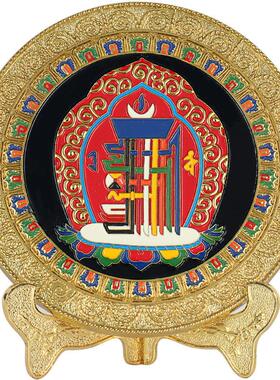 十相自在圆盘摆件家居用品合金彩绘吉祥雕花十相盘玄关工艺摆件