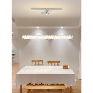 字餐17816厅摇头一扇吊灯现代简约白色水饭晶花电扇灯厅吊扇风灯