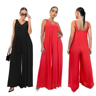 sleeveless jumpsuit 女装 Women 连体裤 backless 露背无袖