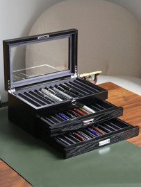 木质高档钢笔收纳展示盒，陈列盒大容量笔盒，60支装名笔收藏家专用箱