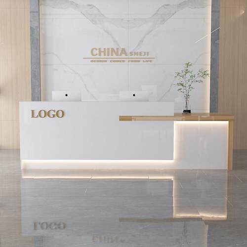 前台收银台吧台柜商用店铺小型彷大理石纹公司接待台美容院服装店