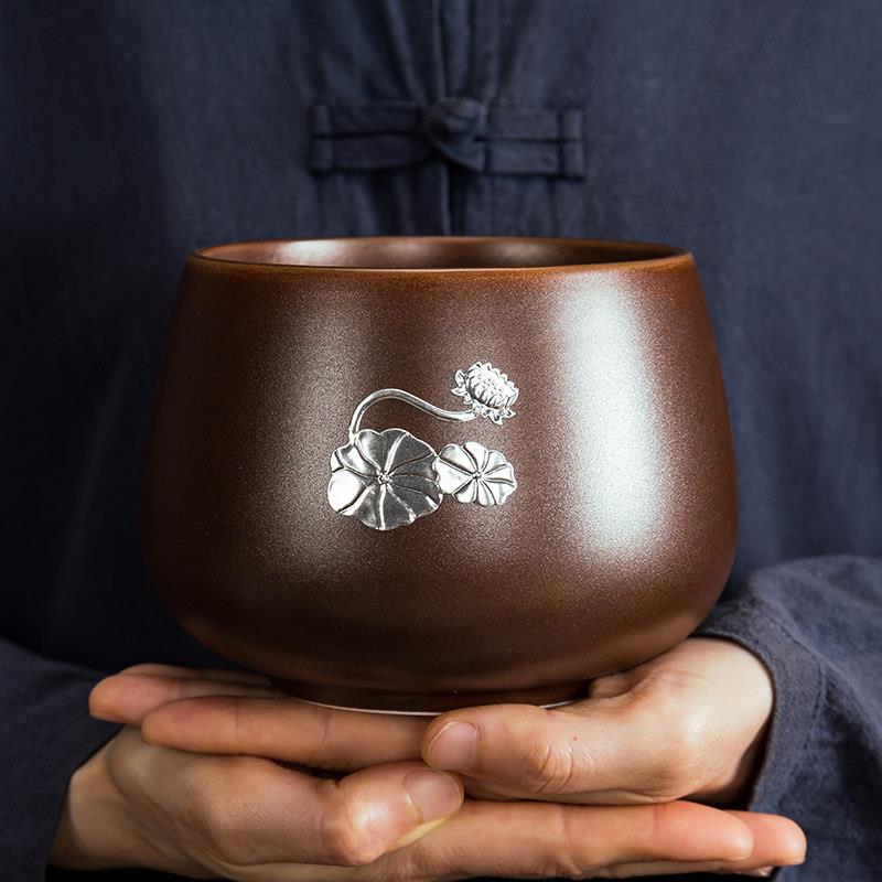 复古茶渣缸小号办公家用简约烟灰缸杯洗水盂创意茶洗陶瓷日式水洗