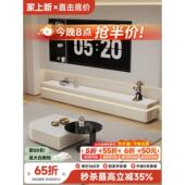 现代轻奢电视柜落地客厅圆角边柜储物柜一体高级感茶几组合20