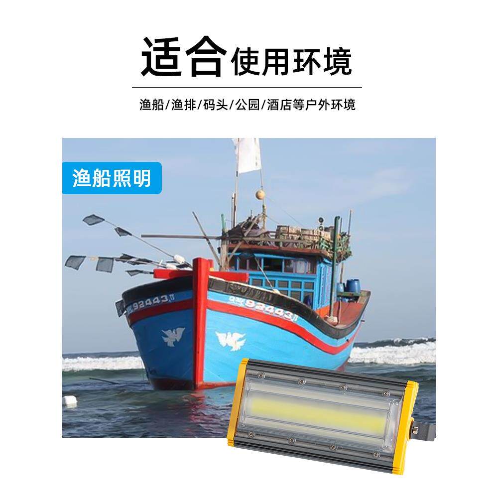 船用LED投光灯抗干扰防水24V220V射灯海上集鱼灯工矿灯直流交流